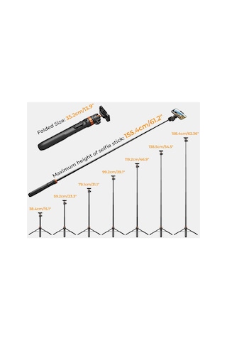 K&f Concept - 2-ın-1 Selfie Çubuğu Tripod Fdca61235