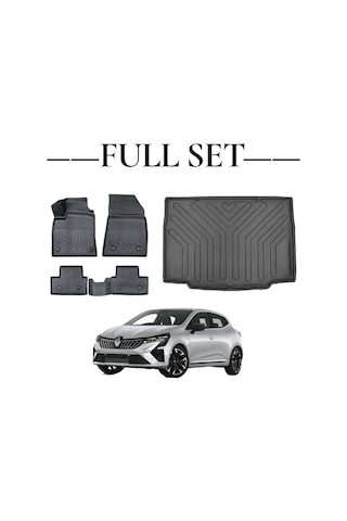 Renault Clio 5 2019+ Araca Özel Bagaj Havuzu Ve 4d Paspas Takımı Premium