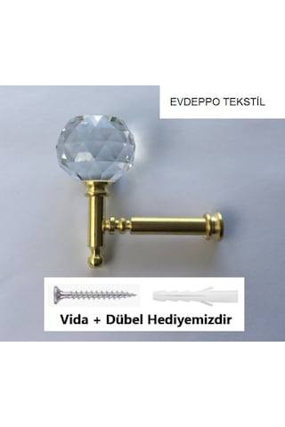 Taç Perde Aksesuarı Altın (Gold) Kristal Renso
