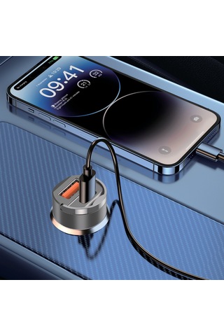 Nettech Nt-cch05 30w Pd& Qc 3.0 Çift Portlu Metal Araç Şarjı Siyah