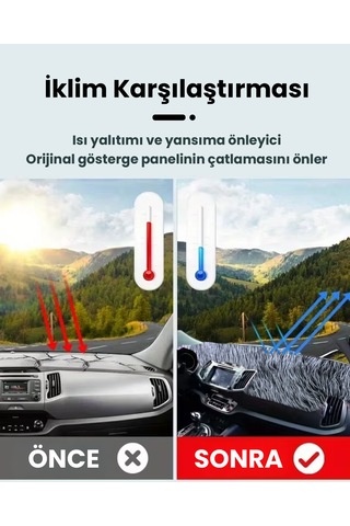 Pelüş Torpido Koruma Örtüsü Uzun Tüylü Gri