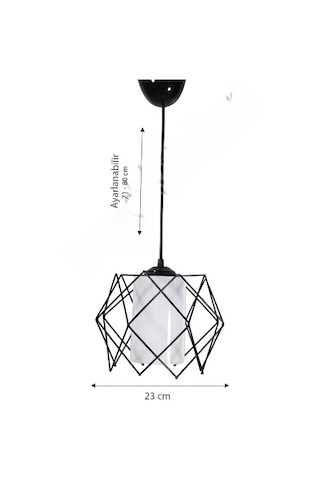 Trend Kitchen Silvano Beyaz Camlı Modern Sarkıt Avize Siyah 3 Adet Beyaz - Siyah