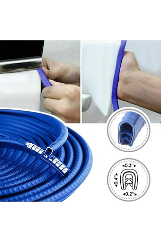 Araç Kapı Koruma Fitili Çarpma Çizilme Önleyici Fitil Mavi 5 Mtre