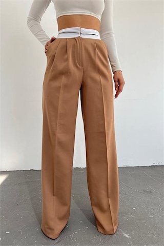 Neşeli Butik Kadın Camel Palazzo Cepli Pantolon Qns037 Camel