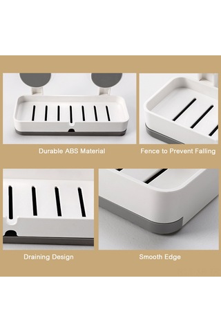 Xiyyadms Banyo Mutfak Sabun Shampoo Konseptörü - İki Katlı Su Tükenen Tasarım - Deliksiz Özel Yapışkan Montaj - 3kg Yük Taşıma Kabiliyeti Beyaz