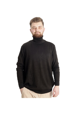 Mode Xl Büyük Beden Erkek Kazak Balıkçı Yaka 22205 Kahverengi 001