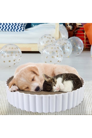Kedi Tırmalama Yatağı, Aşınmaya Dayanıklı Yuvarlak Oluklu Kağıt