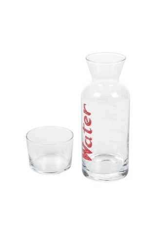 Kırmızı Yazılı 650 Ml'lik Baş Ucu Pratik Kullanım Borosilikat Bardak Ve Şişe - Kırmızı