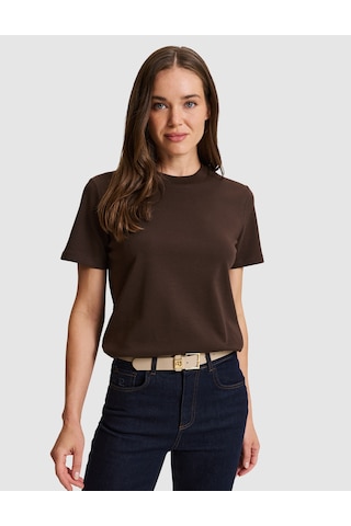 Pierre Cardin Kahverengi Regular Fit Basic Tişört 50331306 Vr029
