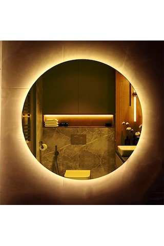 70 CM Yuvarlak Ledli Ayna Banyo Aynası Dekoratif Ayna Boy Ayna Sa