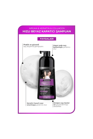 Hızlı Beyaz Ve Gri Kapatıcı Şampuan Siyah 420 Ml 6 Adet Tüm Saç Tipleri