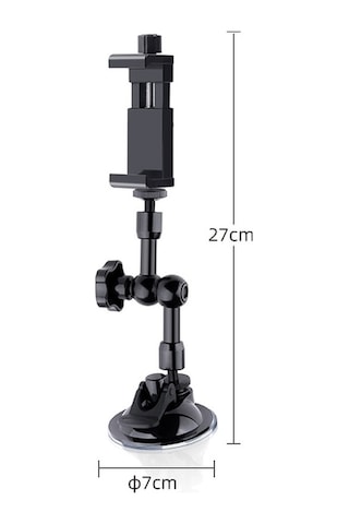 Wondernest 27cm Tekli Vantuzlu Eklemli Sürtünmeli Sihirli Telefon Kelepçesi Montaj Kolu Siyah Çok Renkli