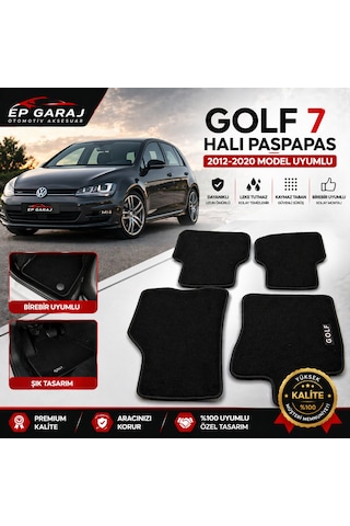 Volkswagen 2012-2020 Model Golf 7 Ve 7.5 Uyumlu Halı Paspas Takımı İnce Tip