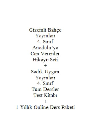 4. Sınıf Hikaye Kitabı Seti Anadolu'ya Can Verenler + Sadık Uygun Yayınları Tüm Dersler 4. Sınıf Test Kitabı + 1 Yıllık Online Ders Paketi