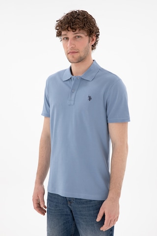U.S. Polo Assn. Erkek Slim Fit Polo Yaka Mavi Basic Tişört 50297984-VR036