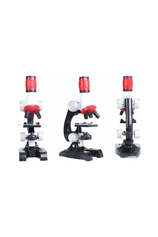 Lisinya Eğitici Mikroskop Kiti Zoom Led Işıklı 100x 400x 1200x St1200x Altın