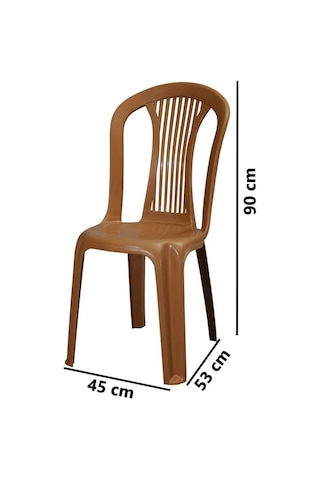 Omnipazar Mt-gf187 Agosto Plastik Bahçe Balkon Sandalye 4'lü Set Kahverengi