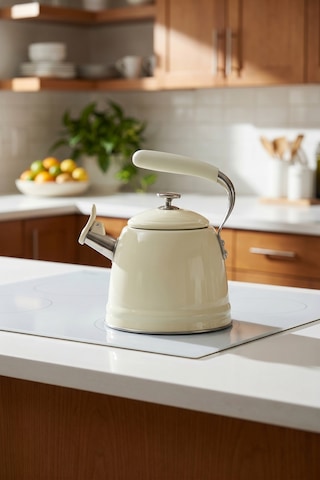 Teatime Paslanmaz Çelik Düdüklü Su Isıtıcısı Krem - 3 L Diğer