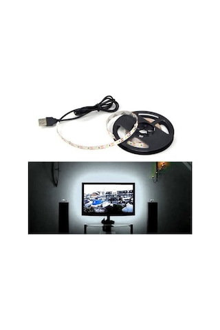 2 Metre Tv Arkası Aydınlatma 5v Usb Şerit Led Işık Beyaz Renk