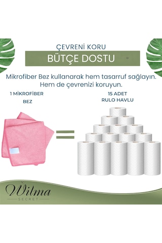 Mikrofiber Temizlik Bezi Pro Pembe 40x40 Cm - 20 Adet Şeffaf