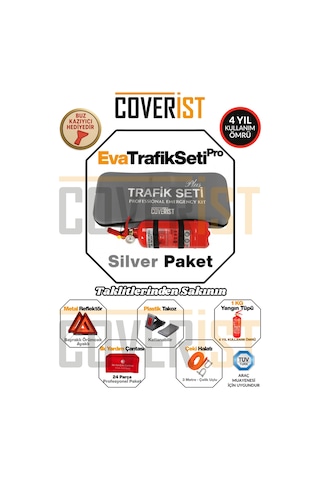 Eva Trafik Seti Plus - 1 Kg Yangın Tüpü - 4 Yıllık - Gri - Silver Paket