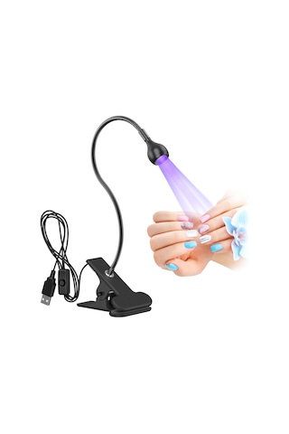 Suofeng "usb Şarjlı 3w Uv Tırnak Kurutma Lambası - Kitap Klipsli & Kontrol Düğmeli" Siyah