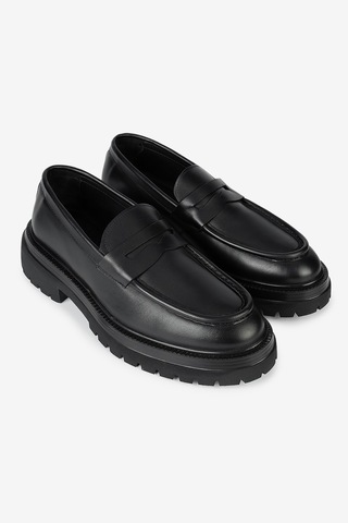 Lofer Erkek Deri Eva Tabanlı Bantlı Klasik Loafer Siyah Lfr-f083-3 Derı