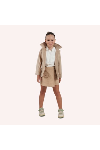 Erkek Çocuk Kapüşonlu Kaban Bej 2421bk28001-4948 001
