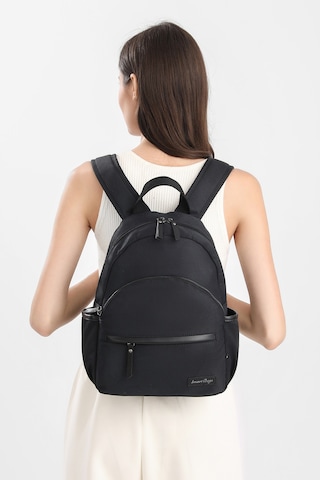 Smart Bags Siyah Twill Dimi Kumaş Orta Boy Günlük Kadın Sırt Çantası