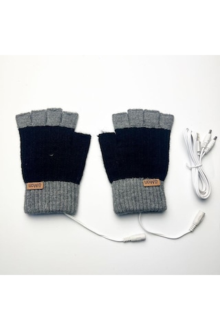 Suntek Usb Isıtmalı Eldivenler Bilgisayar Ofis İşi Siyah Siyah