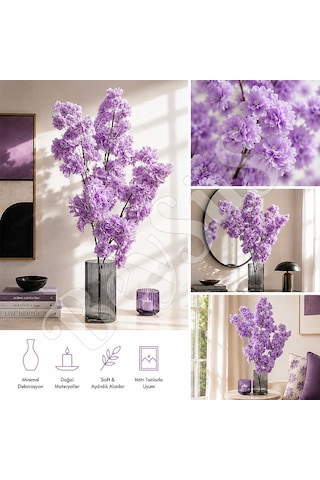 Yapay Çiçek Bahar Dalı 90 Cm Lila
