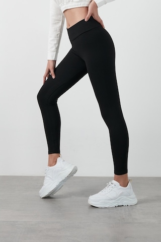 Lela Büyük Beden Seçeneğiyle Yüksek Bel Toparlayıcı Üşütmeyen Kışlık Spor Bayan Tayt 626Tights Siyah