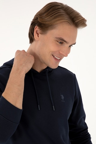 U.S. Polo Assn. Erkek Regular Fit Kapüşonlu Lacivert Basic Sweatshirt 50313720-VR033