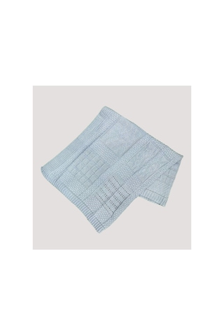 %100 Pamuk Triko Bebek Battaniyesi 80 95 Mavi