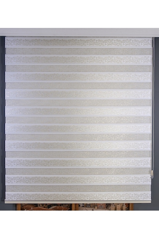 Gold Simli Zebra Perde Sarı