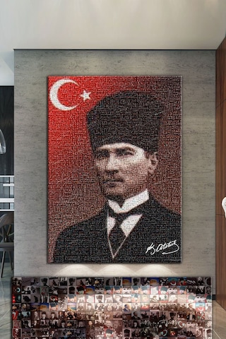 Atatürk Mustafa Kemal Puzzle Kanvas Tablo 70 x 100