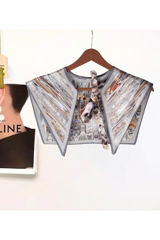 Walkenzo 4863 Şık Bağlamalı Modern Kadın Omuz Şalı Gri