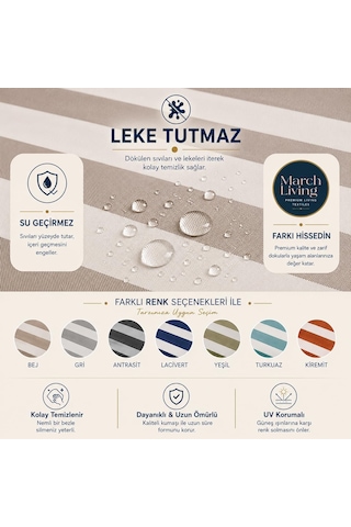 Lexroo Leke Tutmaz Masa Örtüsü, Su İtici Ve Silinebilir, İç Ve Dış Mekan, Yıkanabilir, Kırışmaz Çok Renkli