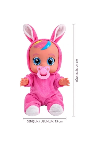 TıfılToys Fuşya Kostümlü Ağlayan Ve Konuşan Et Bebek Emzikli Ve Biberonlu İnteraktif Oyuncak Bebek