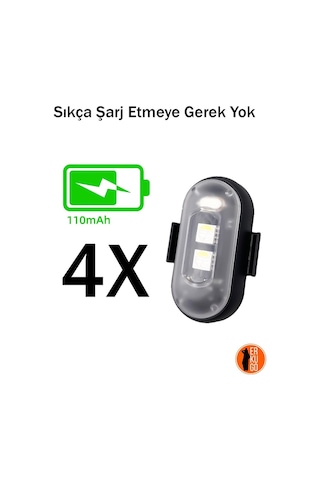 4'lü Uzaktan Kumandalı Şarjlı Mini Led Işık/çakar Led/drone Işığı/anti Çarpışma Uyarı Işığı