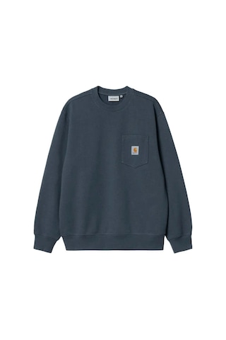 Carhartt Wıp Erkekler Için Mavi Pamuklu Cep Sweatshirt - Rahat Ve Şık Seçim