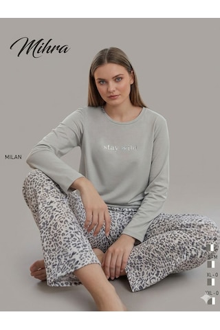 Miressa Kadın Uzun Pijama Takımı AÇIK GRİ