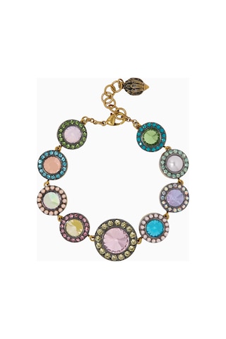 Octavia Bracelet, Pastel Kristal Ve Inci Detaylı Zarif Bileklik Çok Renkli