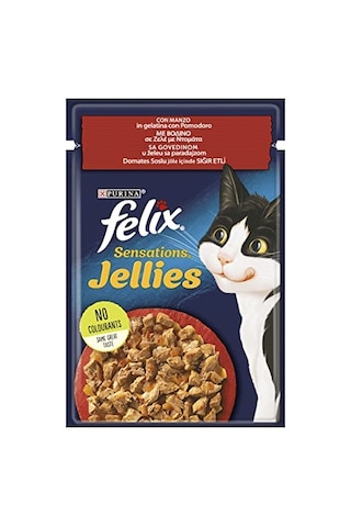 Felix Sensation Sığır & Domatesli Kedi Yaş Mama 85 Gr