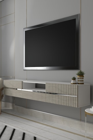 180dhdtdaç5btg Tedy Duvara Monte Pleksi Lazer Desen Kapaklı Tv Sehpası Beyaz-traverten-gümüş
