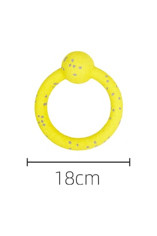 Hangfox Büyük Irk Köpekler İçin Dayanıklı Diş Tırpanlama Oyuncak Topu - Fofos Atom Halka Sarı, Köpek Ve Sahip Etkileşimli Oyun Eğitimi