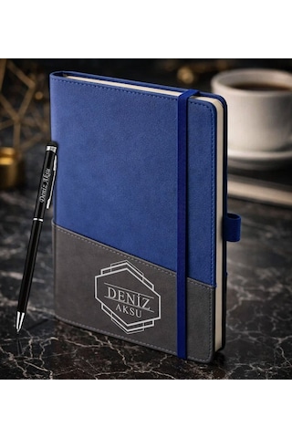 Bk Gift Kişiye Özel Mavi Termo Deri Defter Ve Touchpen Kalem Seti -4, Kurumsal Ve Özel Hediye, Yeni İş Hediyesi Kobitmeyencom36075 Bk Gift