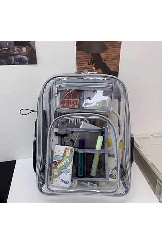 Springsun Renkli Seyahat Ve Spor Etkinlikleri İçin Su Geçirmez Şeffaf Pvc Sırt Çantası - 46x30x16 Cm, Unisex Çok Renkli