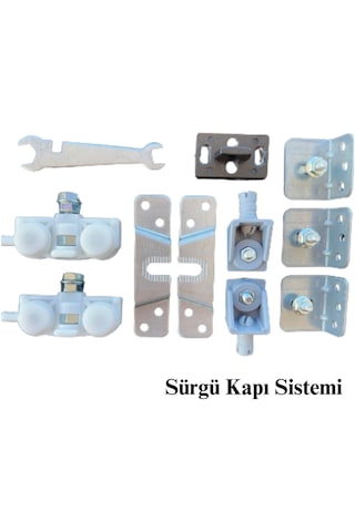 Sürgülü Oda Kapı Mekanizması Sürgü Sistemi (Rulmanlı Teker) 2 M Ray Dahil Kapı Dahil Değil﻿﻿
