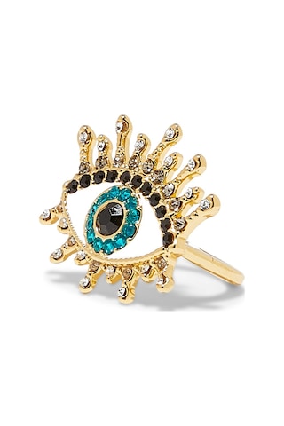 Crystal Eye Yüzük, Altın Ton, Kristalli Gold
